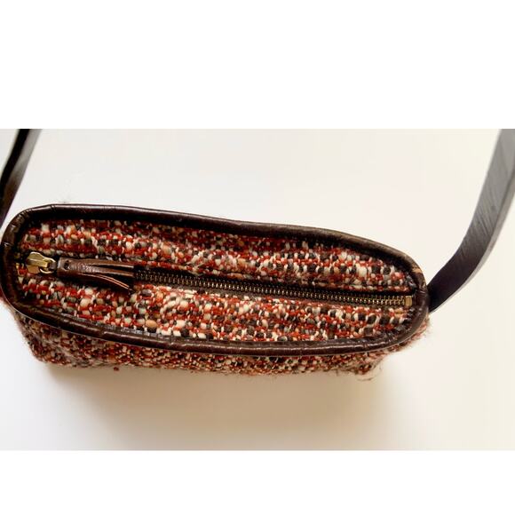 Banana Republic Y2K Leather Wool Mini Bag Purse - Picture 6 of 10